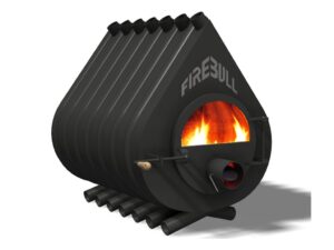 Firebull - Teplovzdušná kamna FIREBULL S14, prosklená dvířka, levé panty, černé logo - LÍBI ELEKTRO