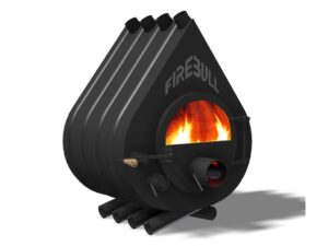 Firebull - Teplovzdušná kamna FIREBULL S8, prosklená dvířka, levé panty, černé logo - LÍBI ELEKTRO