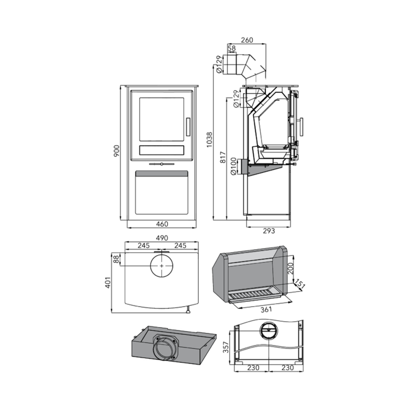 HAAS+SOHN - Příslušenství HAAS+SOHN LEVANGER, černá/box na dřevo - LÍBI ELEKTRO