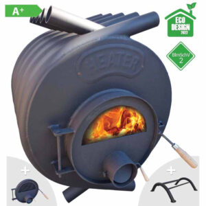 HEATER - Teplovzdušná kamna HEATER 12 kW s prosklenými dvířky a stojanem - LÍBI ELEKTRO
