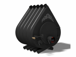 Firebull - Teplovzdušná kamna FIREBULL S10, plná dvířka, levé panty, černé logo - LÍBI ELEKTRO