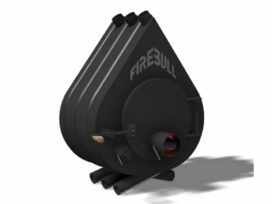 Firebull - Teplovzdušná kamna FIREBULL S6, plná dvířka, levé panty, černé logo - LÍBI ELEKTRO