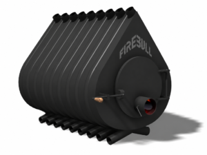 Firebull - Teplovzdušná kamna FIREBULL S18, plná dvířka, levé panty, černé logo - LÍBI ELEKTRO