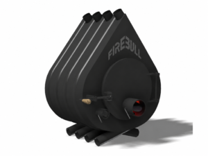 Firebull - Teplovzdušná kamna FIREBULL S8, plná dvířka, levé panty, černé logo - LÍBI ELEKTRO