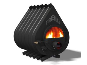 Firebull - Teplovzdušná kamna FIREBULL S12, prosklená dvířka, levé panty, černé logo - LÍBI ELEKTRO