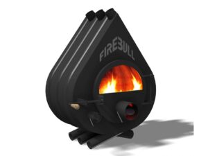 Firebull - Teplovzdušná kamna FIREBULL S6, prosklená dvířka, levé panty, černé logo - LÍBI ELEKTRO
